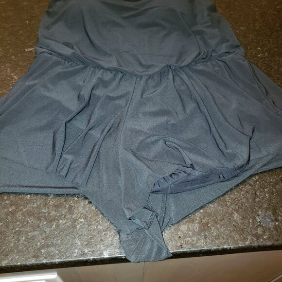 NWOT - Women's High Neck Swim Romper with Pockets One Piece Swimsuit,  Size:  16 - Picture 12 of 13